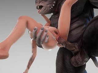 Jolie fille camates avec le monstre Obese Horseshit Uncultivated 3d Porn sauvage Life