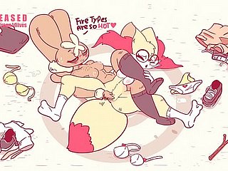 Pokemon Lopunny Dominating Braixen upon Wrestling  apart from Diives